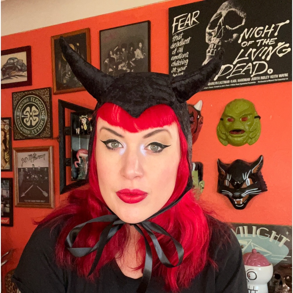 Black Velvet Devil Bonnet